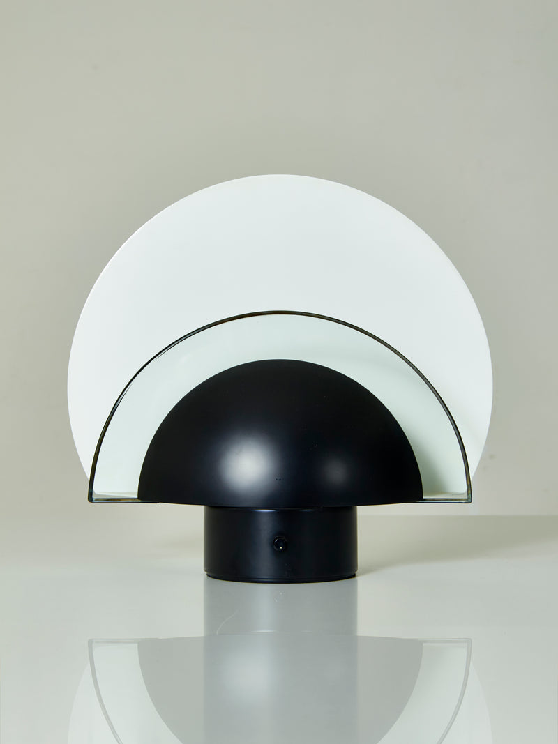 Postmodern Table Lamp in Iron and Glass