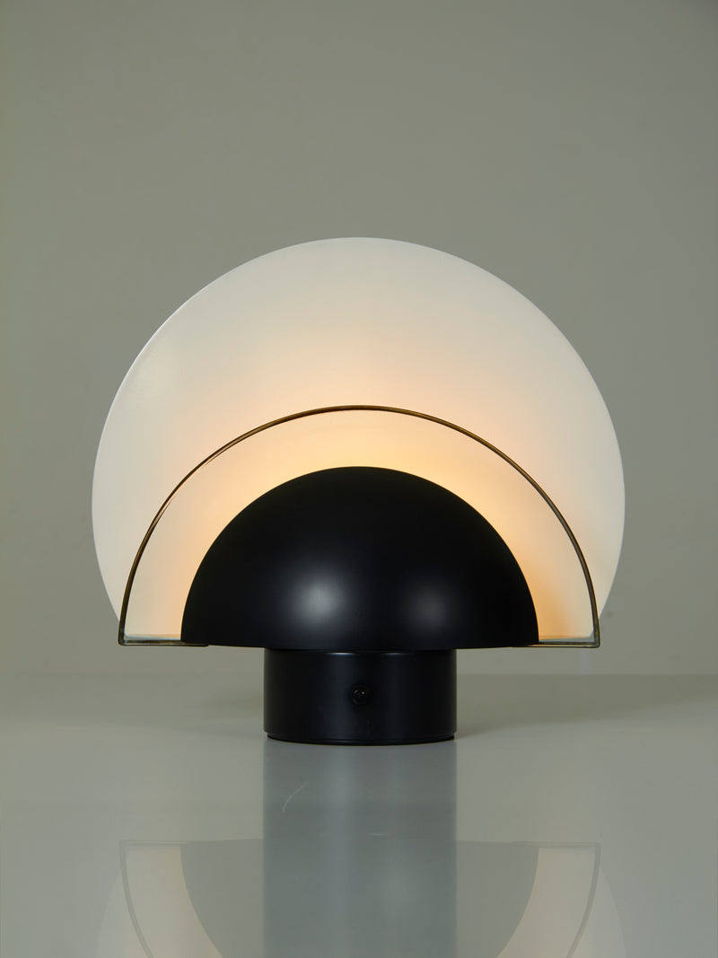 Postmodern Table Lamp in Iron and Glass
