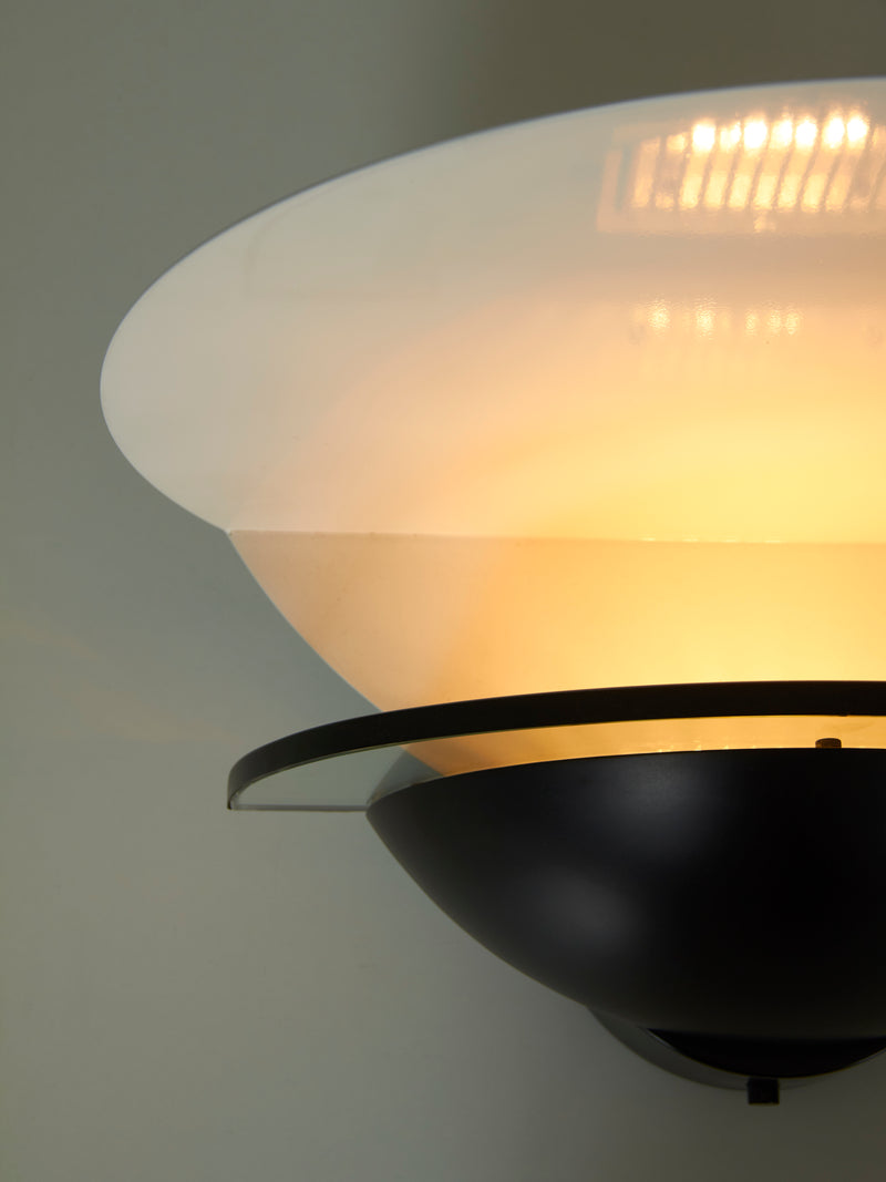 Postmodern Table Lamp in Iron and Glass