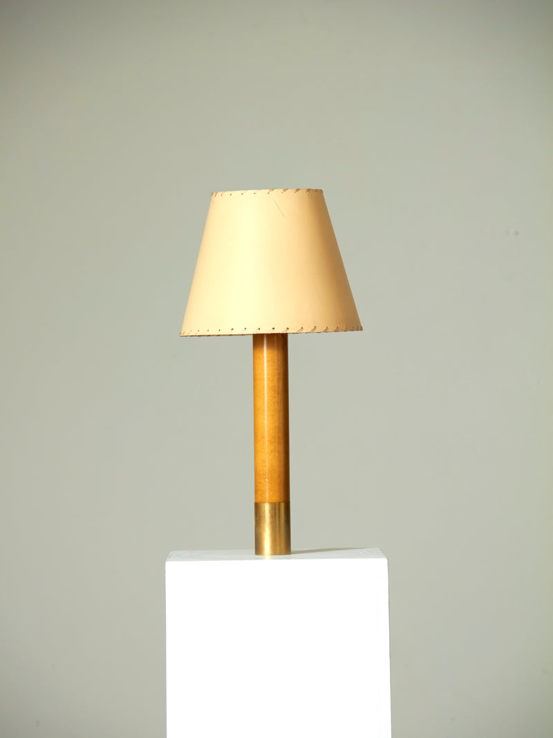Basic Table Lamp in Wood and Brass