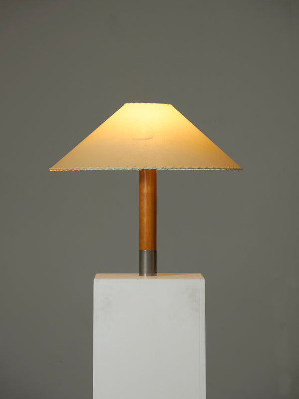 Basic Table Lamp in Beech and Nickel