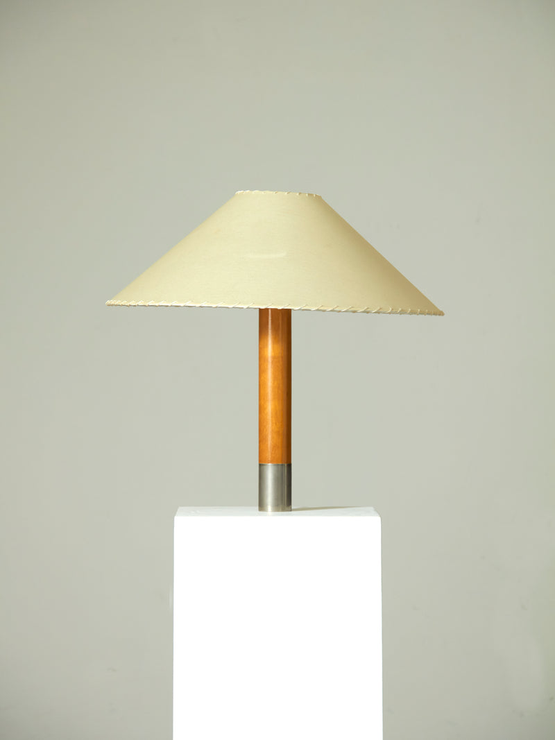 Lámpara Básica en madera y níquel