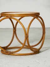 Mesa auxiliar de caña y vidrio