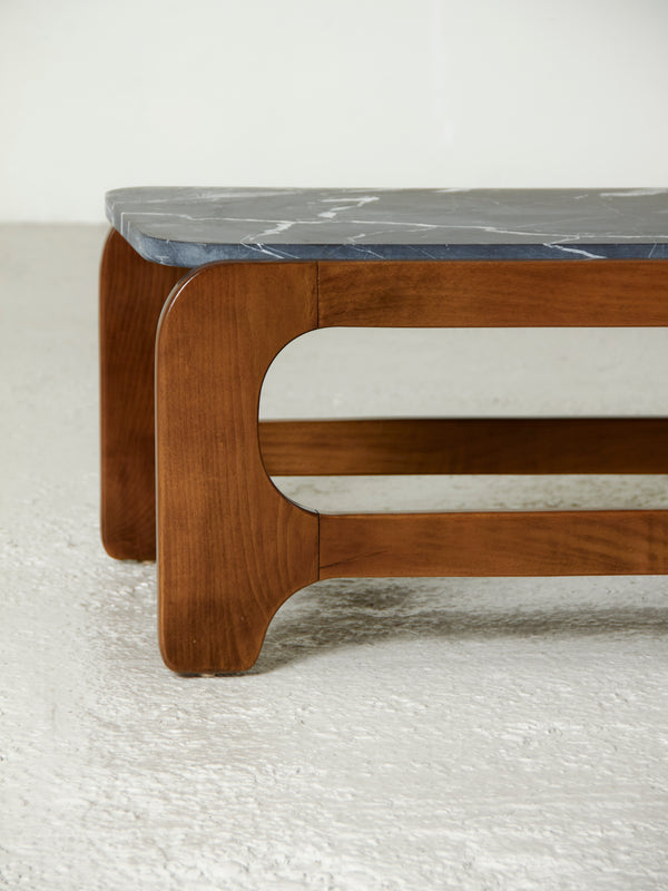 Wood and Marble Coffee Table