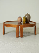 Mesa de centro redonda en madera de teca