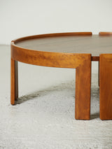 Mesa de centro redonda en madera de teca