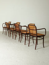 Joc de sis cadires amb braços estil Thonet mod. 811