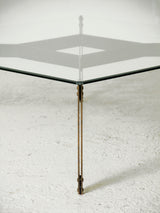Square Glass and Brass Coffee Table II