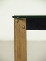 Square Glass and Brass Coffee Table II
