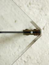 Square Glass and Brass Coffee Table II