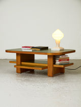 Mesa de centro de pino y fórmica verde