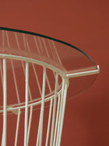 Iron, Glass, and Brass Side Table