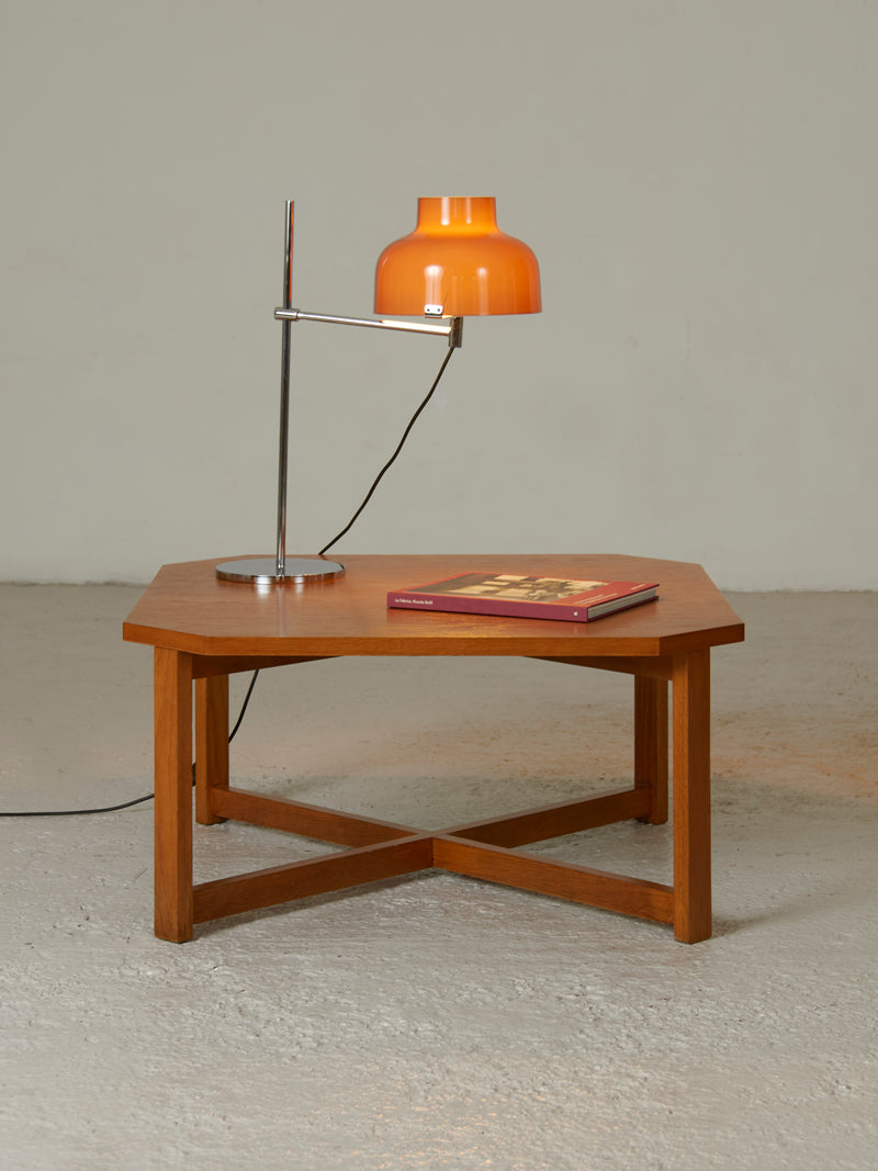 Mesa de centro de roble octogonal