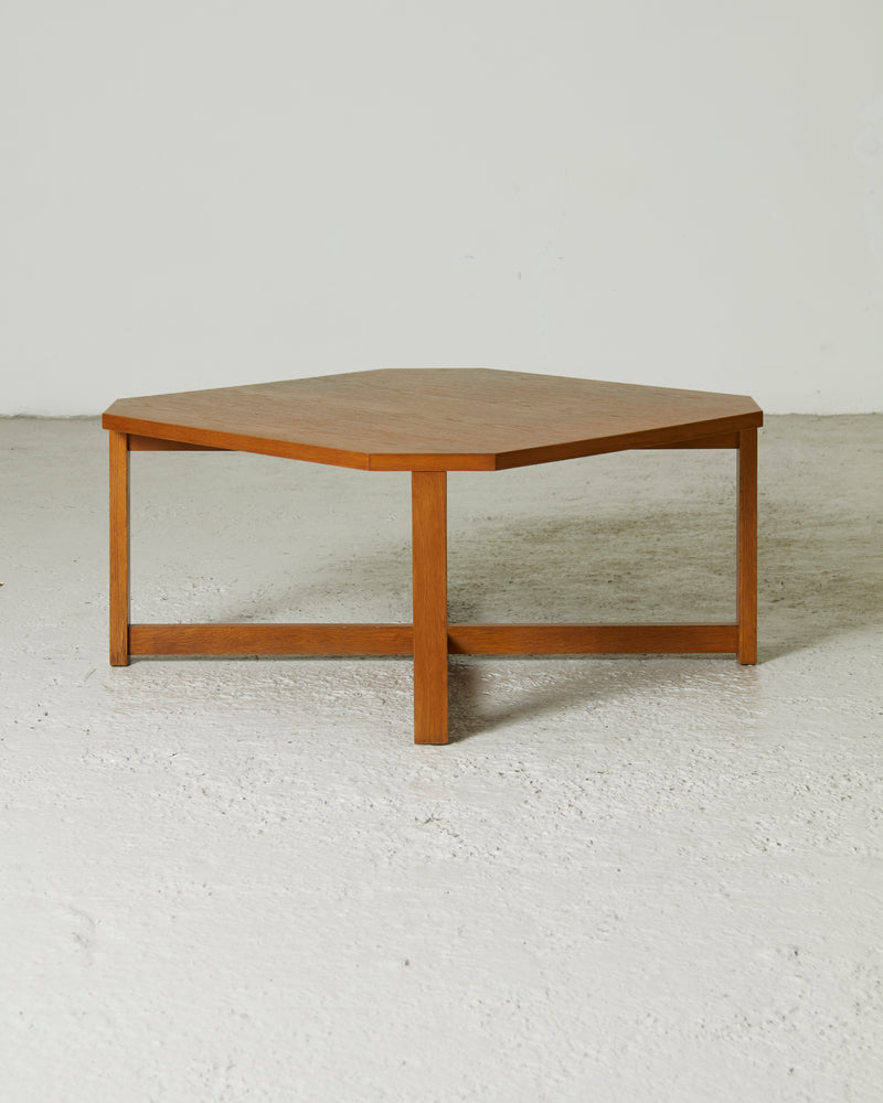 Mesa de centro de roble octogonal