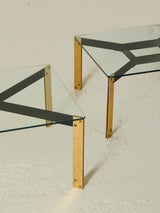 Glass and Brass Coffee Table