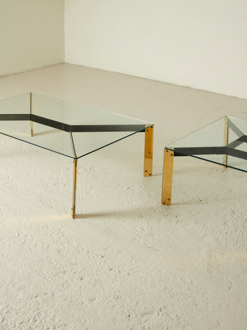 Glass and Brass Coffee Table