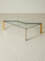 Glass and Brass Coffee Table