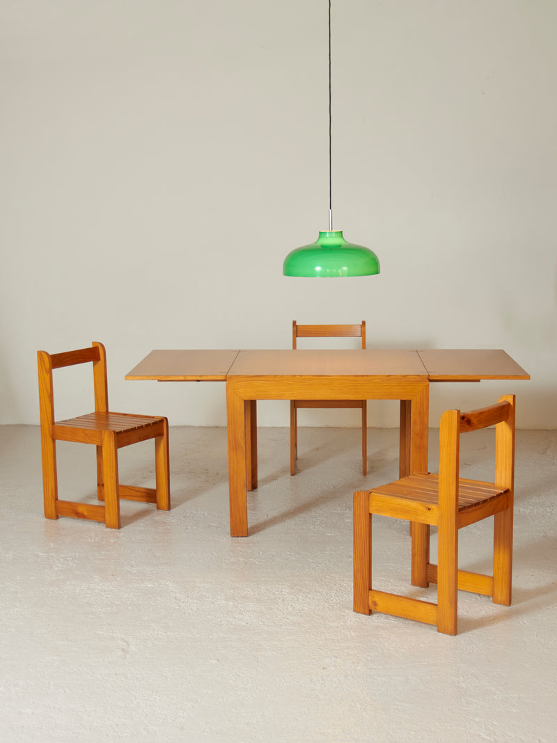 Square Pine Extendable Dining Table