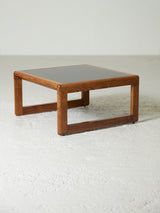 Pine and Black Lacquered top Coffee Tables