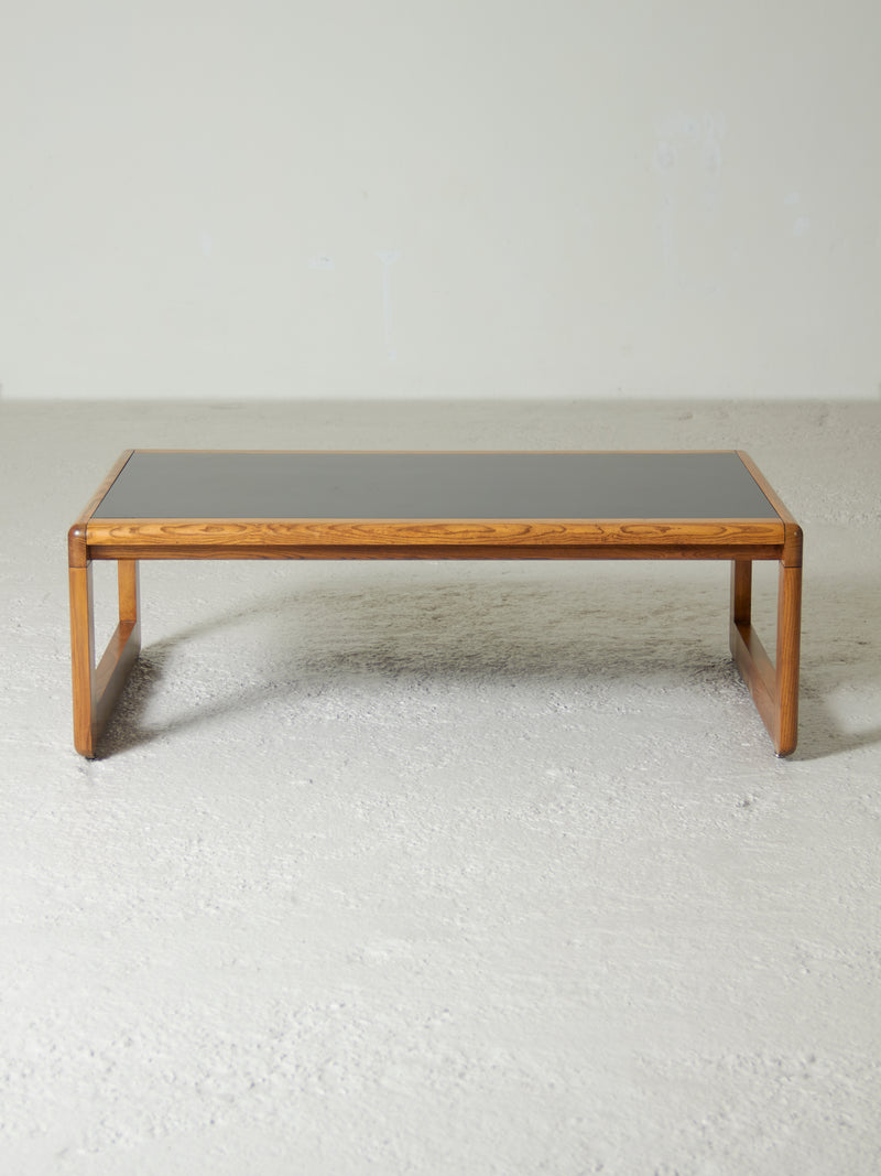 Pine and Black Lacquered top Coffee Tables