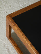 Pine and Black Lacquered top Coffee Tables