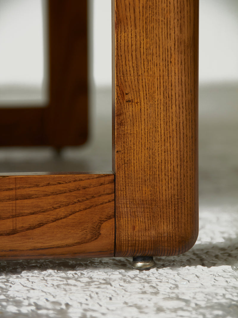 Pine and Black Lacquered top Coffee Tables