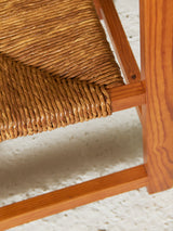 Pair of Pine and Rush Dining Chairs mod. 183