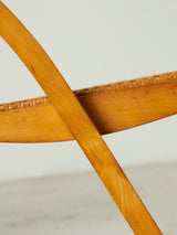 Parella de cadires plegables de faig i reixeta