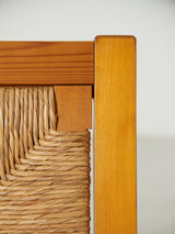 Pair of Pine and Rush Lounge Chairs