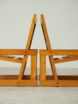 Pair of Pine and Rush Lounge Chairs
