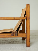 Pair of Oak and Rush Lounge Chairs
