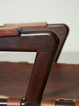 Wood and Leather Armchair