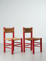 Cadira popular de pi i boga en vermell