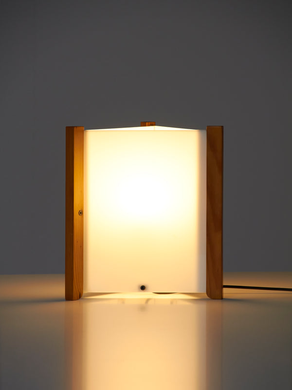Pine and Methacrylate Table Lamp