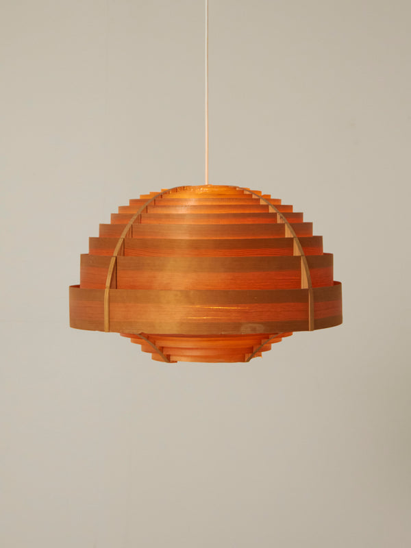 Wooden Globe Suspension Lamp