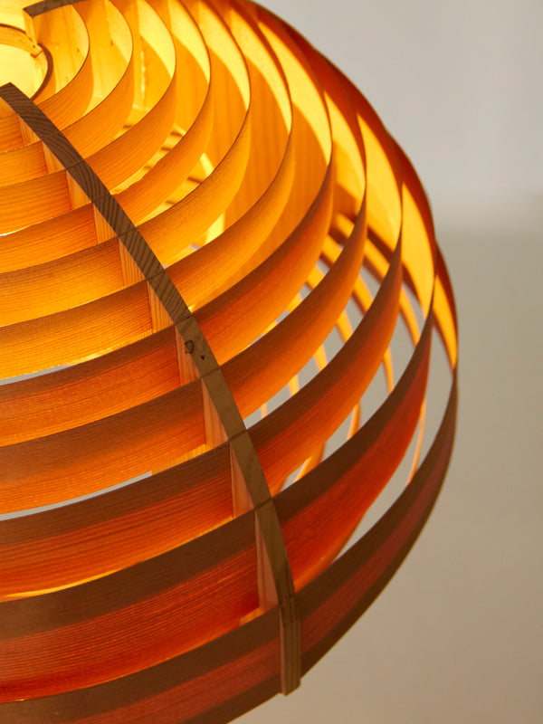 Wooden Globe Suspension Lamp