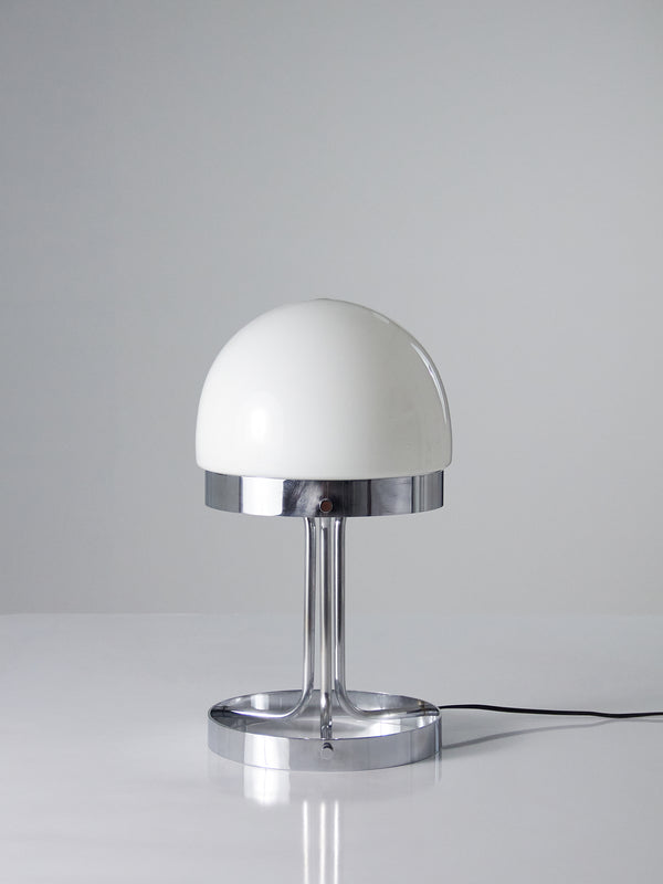 Iron and Opaline Table Lamp