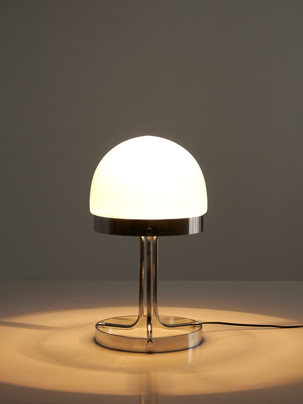Iron and Opaline Table Lamp
