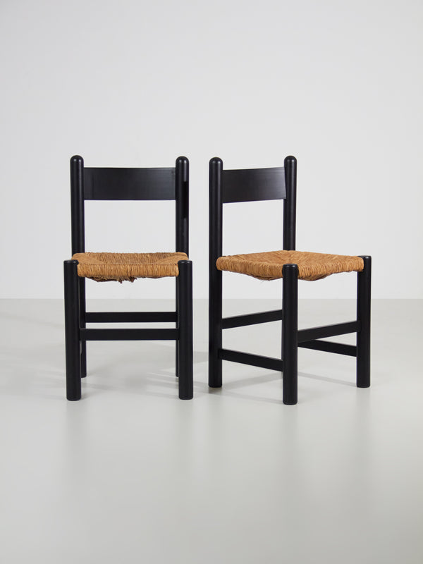 Ebonized Wood and Rush Chair
