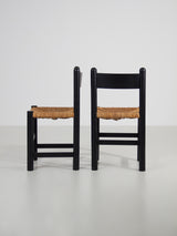 Cadira de fusta ebonitzada i boga