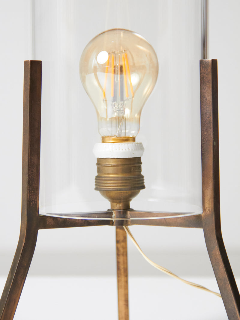 Bronze and Glass Table Lamp