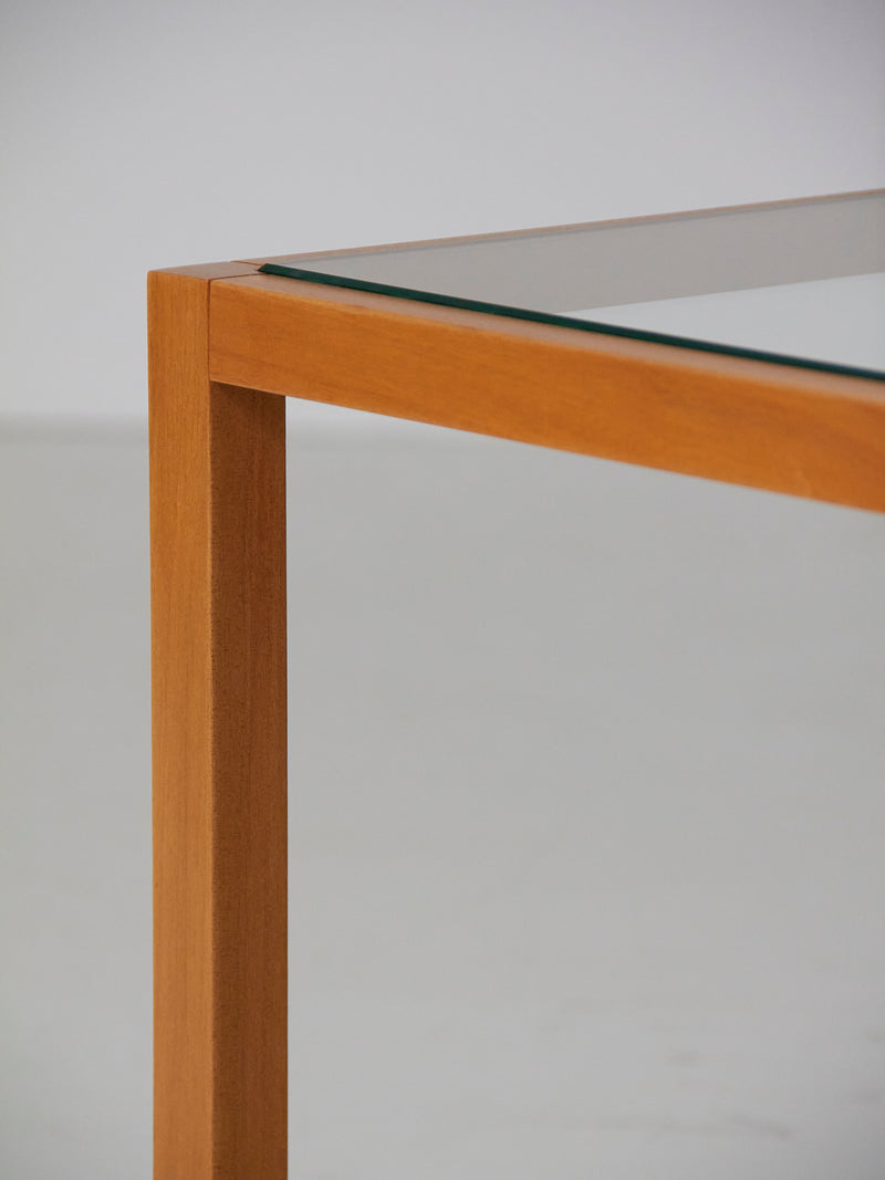 Beech and Glass Side Table
