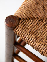 High Wooden and Cattail Stools