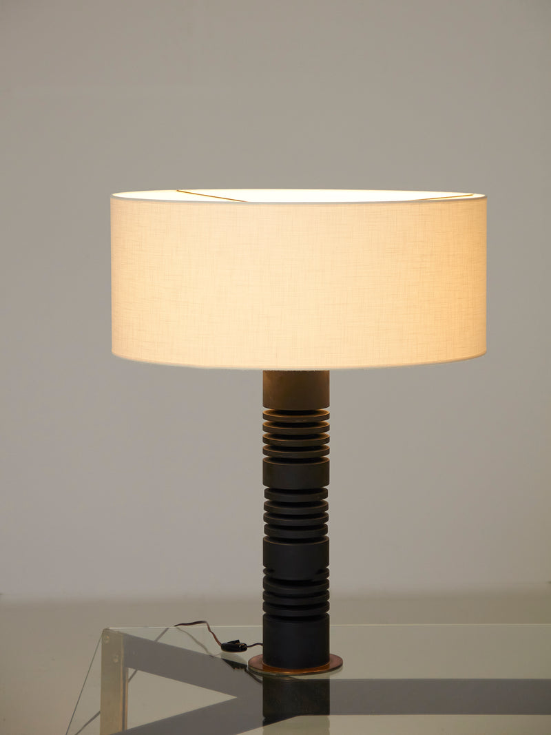 Wood and Fabric Table Lamp